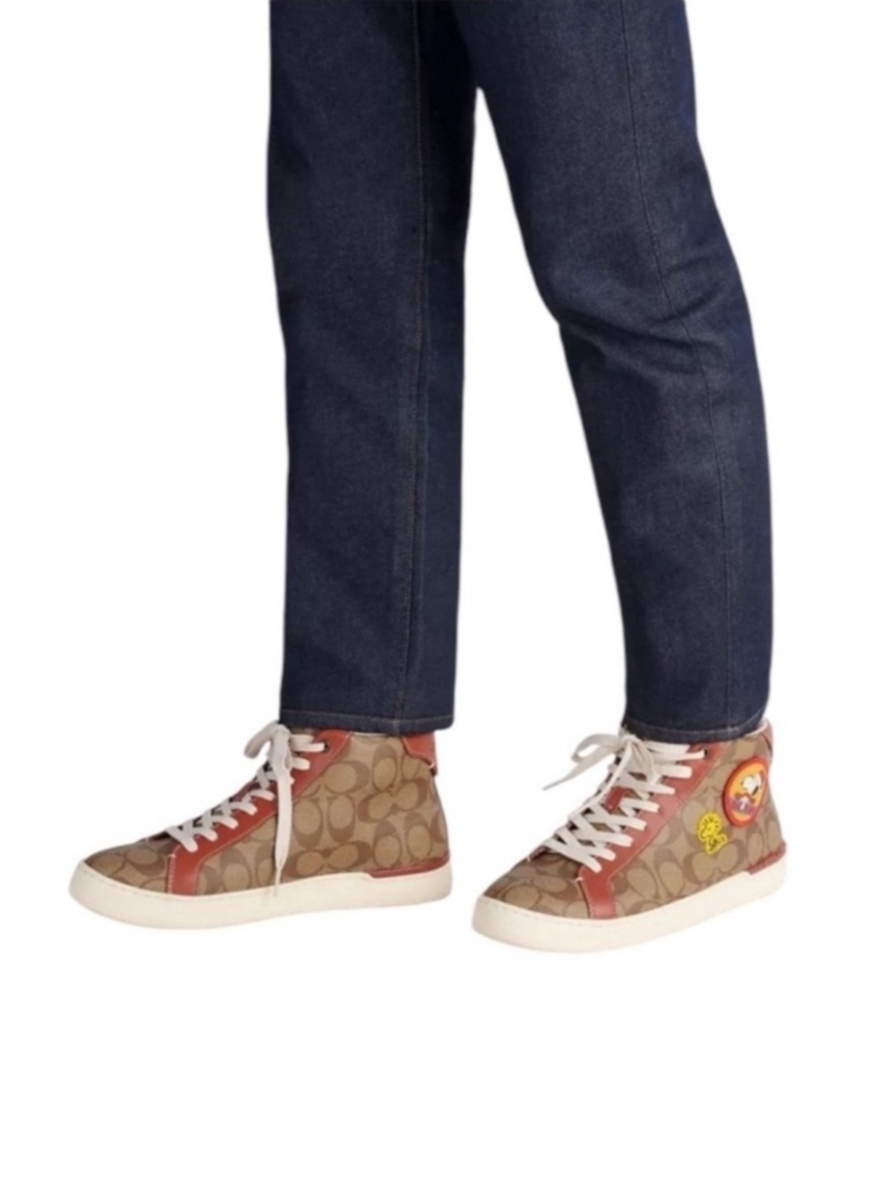 Coach High Top Sneakers Signature Canvas Peanuts Charlie Brown Snoopy EU Size 43